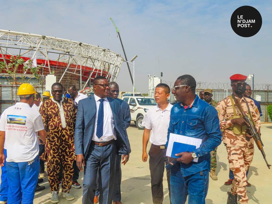 Tchad-Sport : Visite d’inspection des travaux du Stade de Madjanfa par le Ministre  de la Jeunesse et des Sports