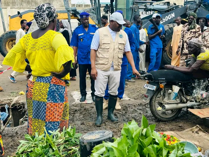 N’Djamena : Le Maire sur le terrain après les fortes pluies du 22 juillet