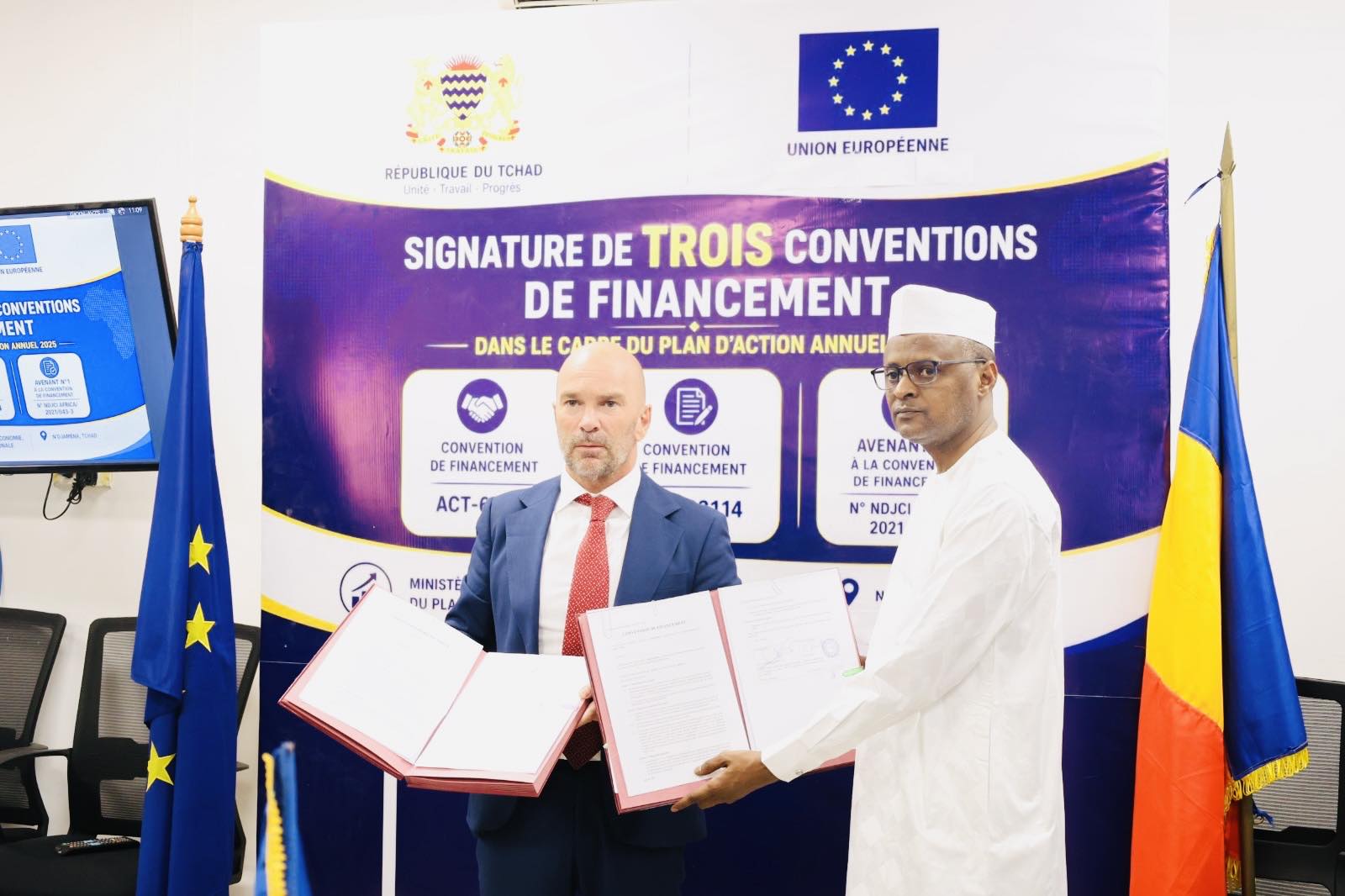 Tchad – Coopération internationale : Trois nouvelles conventions de financement signées avec l’Union européenne