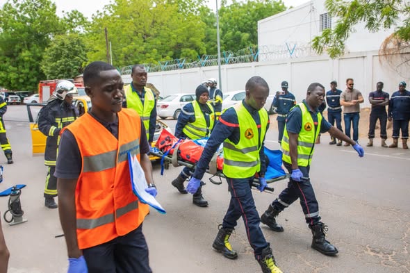 N’Djaména : un exercice grandeur nature pour renforcer les capacités des sapeurs-pompiers tchadiens